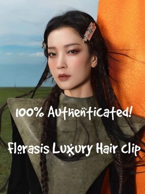 Florasis Nomadic Glam Luxury Hair Clip Faux Turquoise and Coral Stones (1)